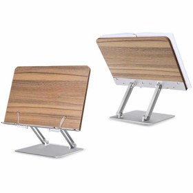 Resim NPO STD002 Okuma Açısı Ayarlı,Kıskkaçlı Alüminyum&Ahşap Kitap\u002FTablet\u002FNotebook Standı Modern Rahle 