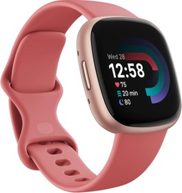 Resim Fitbit Üniseks Yetişkin Versa 4, Beet/Copper Rose Akıllı Saat, Ahududu Kırmızısı/Alüminyum Bakır Gül Renkli, Tek Boy 