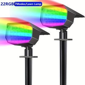 Resim 2/4 adet Dış Mekan Güneş Enerjili Peyzaj Spotları, RGB Çok Renkli, Zemin Lambası, IP65, Noel Peyzaj Dekorasyon Işığı, Şafakdan Şafağa Çim Lambası, 7 Aydınlatma Modu, Bahçe Ağacı Kapı Yolu Havuzu Giriş Yolu, Yol Işığı, Veranda ve Bahçe Işığı. 