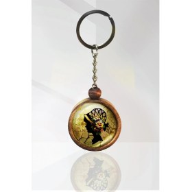 Resim Tahtakolik Kadın Silüet Ahşap Anahtarlık 