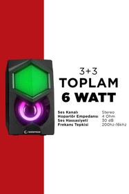 Resim Rampage Rms-n29 2.0 6w Usb Gaming Speaker Hoparlör Oyuncu Speaker Pc-ps4-notebook-nintendo-x-box 