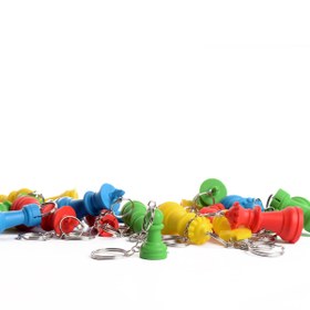 Resim DSECHESS Satranç taşları Piyon plastik renkli anahtarlık 4'lü Özel Set 