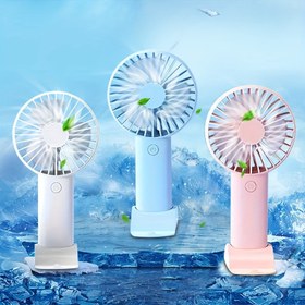 Resim Mini USB Şarjlı El Tipi Fan, Masaüstü Küçük Fan ve Telefon Tutuculu Taşınabilir Basit Açık Hava Küçük Fan 