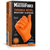 Resim Master Force Turuncu XL Beden Nitril Muayene Eldiveni (204.05.TM02) 
