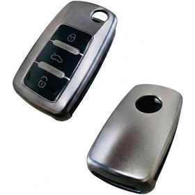 Resim Volkswagen Model 2 Uyumlu Smart 3 Buton Silikon Oto Anahtar Kumanda Kabı Kılıf Gri 