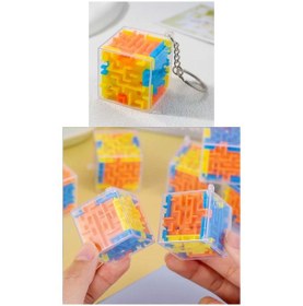 Resim Renkli Orta Boy 3d Küp Labirent Anahtarlık Ebat: 3,7 Cm X 3,7 Cm 1 Adet 