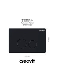 Resim Creavit Terra Mat Siyah Boyalı Kumanda Paneli GP9002.01 Mat Siyah 
