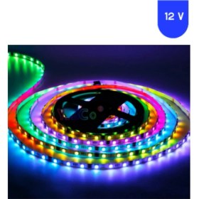 Resim Powerr Led Aydınlatma 12 Volt Argb Pixel Magic Kayar 5050 Smd Iç Mekan 5 Metre Şerit 60 LED IP20 