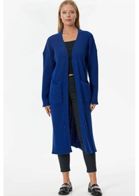 Resim Sementa Oversize Uzun Triko Hırka - Saks 