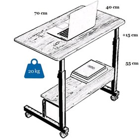 Resim YÜKSEKLİK AYARLI RAFLI LAPTOP SEHPASI, ANTRASİT BEYAZ 