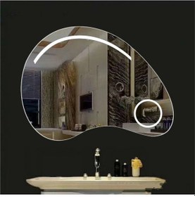 Resim Brat 60x80 Mercekli Buğu Çözücülü Armut Kesim Dokunmatik Led Ayna Şeffaf 