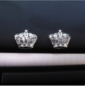 Resim 2 Glitter Metal Taç Logo Yapay Elmas İle Blingbling Yapıştırıcı Set Araba İç Sliver Sliver 