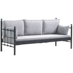 Resim Unimet Lalas Metal Sofa Sedir 90x200 Siyah-füme (AHŞAP LATALI) 