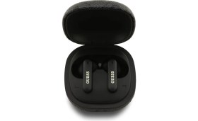 Resim Guess Lisanslı Pu 4g Desenli Klasik Metal Yazı Logolu Tws Kulak Içi Bluetooth Kulaklık Siyah 