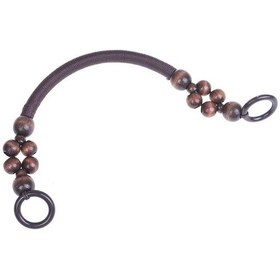 Resim 46cm Ahşap Plastik Boncuk İp Çanta Askısı Sap Omuz Askısı El Çantası Yedek Kahverengi 