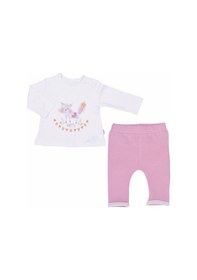 Resim Organik Kız Bebek Fox 2'li Takım Pembe Ekru - Gülkurusu 