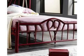 Resim ORKİDE METAL KARYOLA, BORDO, 160X200 