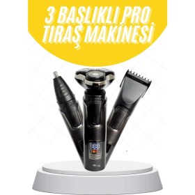 Resim HERŞEYBURDAMODA Tıraş Makinesi Profesyonel 3ın1 Dijital Göstergeli 3 Başlıklı Erkek Bakım 