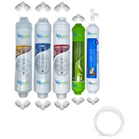 Resim Pemax Water Solutions Kapalı Kasa Su Arıtma Cihazlarına Uygun Eco 5'li Mebransız Alkali -Tatlandırıcı Set 
