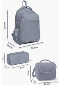 Resim Coral High Kids Açık Pembe Mor Unicornlu Prenses Desenli 3 Lü Okul Çanta Seti Set0123481 
