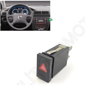 Resim PELİTOTOMOTİV Passat B5 Dörtlü Flaşör Düğme 3B0953235E (1997-2000) 