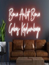 Resim Bana Anlat Bana Gebeş Kaplumbağa Yazılı Neon Tabela Kırmızı 