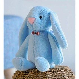 Resim SDT Group Uyku Arkadaşım Papyonlu Uzun Kulak Peluş Tavşan 65 cm Mavi 