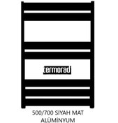 Resim ULUMAK Mat Siyah Alüminyum Havlupan 50*70 Cm Termorad Petsa Slim 