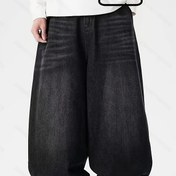 Resim Erkekler İçin Plus Beden Bol Kesim Kot Pantolon, Şık ve Rahat Sokak Stili Geniş Paça Pantolonlar, PLUS BEDEN 