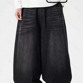 Resim Erkekler İçin Plus Beden Bol Kesim Kot Pantolon, Şık ve Rahat Sokak Stili Geniş Paça Pantolonlar, PLUS BEDEN 