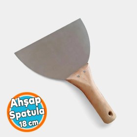 Resim Nzb 1 Adet Ahşap Saplı Metal Macun Spatula Temizlik Boya Sıva Kazıma Harç Karıştırma Ispatulası 18 cm 