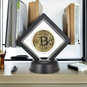 Resim Bitcoin Koleksiyonluk Madeni Para ve Sergi Standı - Altın & Gümüş, Kripto Meraklıları İçin Mükemmel Hediye, Noel, Paskalya, Cadılar Bayramı İçin İdeal 