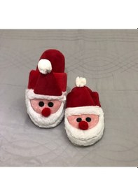 Resim Bykujo Yılbaşı Noel Baba Temalı Kırmızı Beyaz Kadın Ev Terliği Beyaz - Kırmızı 