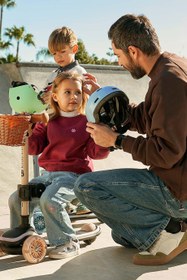 Resim Raket Up LED 2’si 1 Arada Üç Tekerlekli Çocuk Scooter - Mavi 