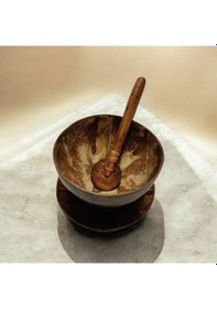 Resim Uretti - Okay 5711 5399 El Yapımı Dekoratif Hindistan Cevizi Fincan Seti Fincan - Altlık - Kaşık 