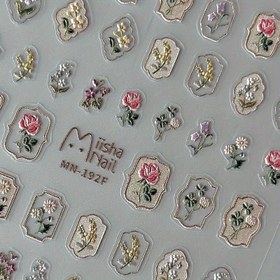 Resim 3D Çiçekli Tırnak Sanatı Stickerları - Su Geçirmez, Kendinden Yapışkanlı Etiketler DIY Manikürler için, Hipoalerjenik & Parıltılı Bitiş 