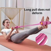 Resim 1 adet Yoga Pedal Çekici, Yüksek Esneklikli Elastik Lateks, Dayanıklı ve Güvenli, Mekik, Pilates ve Fitness Eğitimi için, Mor ve Pembe Renklerde Mevcut, Kauçuk Malzeme 