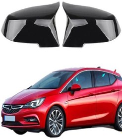 Resim Opel Astra K Araca Özel Batman Yarasa Ayna Kapağı Pianoblack 