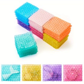 Resim 70 adet 7 Renkli Film Paketleme Çantaları, Kalp Şekilli Balonlu Posta Çantaları, Yastıklı Zarf, Kare, Karışık Renkler, 10.01X10.49X0.51 cm, 10 adet/Renk, Takı Yapımı ve Ambalaj Malzemeleri 
