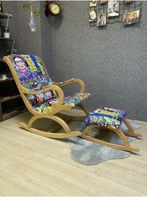 Resim Asedia Rustik Naturel Frida Sallanan Sandalye Dinlenme Koltuğu 