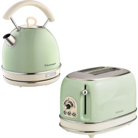 Resim Ariete Vintage Yeşil Kettle ve Iki Hazneli Ekmek Kızartma Makinesi 