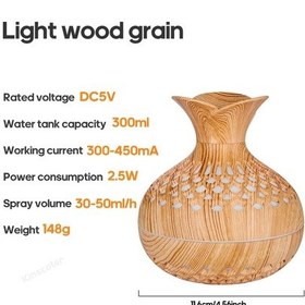 Resim Ahşap Tahıl Nemlendirici 300 Ml Usb Atomizer Usb Ev Nemlendirici 