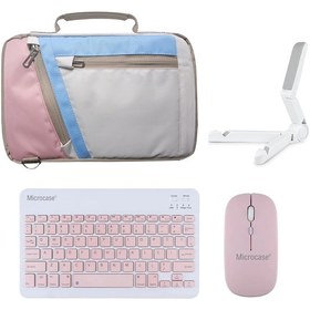 Resim Microcase Tcl Tab 10l Gen 4 İle Uyumlu Tablet Çanta+türkçe Bluetooth Klavye +mouse+ Standı - Pembe Al4382 Omuz Çantası 