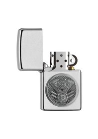 Resim Zippo Motor V-twin Engine Emblem Dizayn Çakmak Gri 