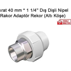 Resim Fırat 40 Mm * 1 1/4'''' Dış Dişli Nipel Rakor Adaptör Rekor (Altı 