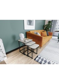 Resim Zigon Sehpa Alize Traverten Bej 