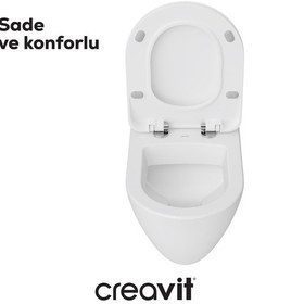 Resim Creavit Terra Duroplast Yavaş Kapanan Klozet Kapaklı Beyaz Set 