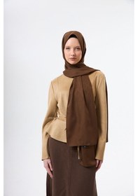 Resim Mirsoy Scarf Mir Modern Desen Şal Acı Kahve 