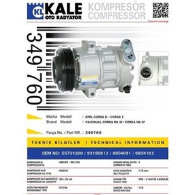 Resim Kale-349760 - Klima Kompresörü Opel Corsa D 1.0 1.2 1.4 09 14 C 