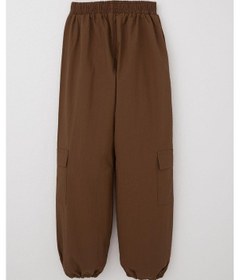 Resim Breeze Kız Çocuk Paraşüt Jogger Paça Pantolon Kargo Cep 7-12 Yaş, Koyu Kahve Koyu Kahverengi 